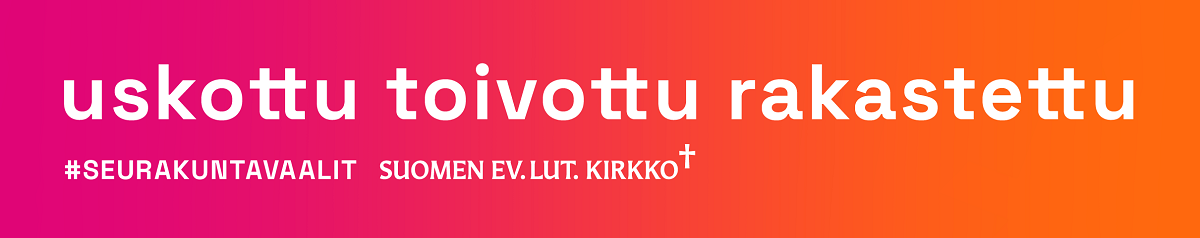 uskottu toivottu rakastettu seurakuntavaalit suomen ev.lut.kirkko, risti